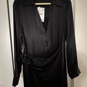 Zara satin shirt dress - XL